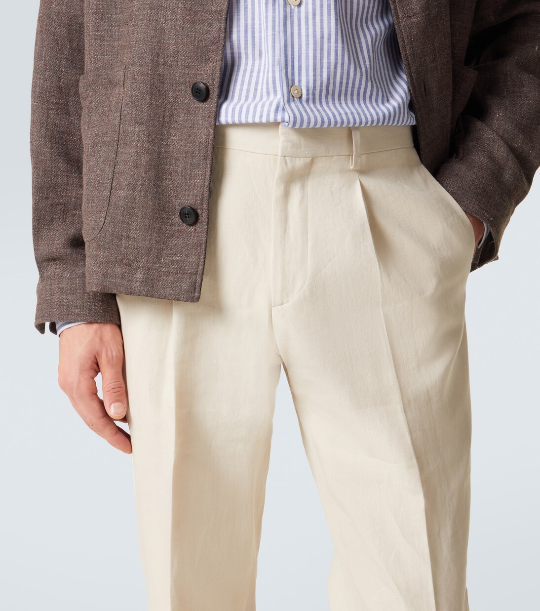 Linen, cotton, and silk straight pants | Lardini