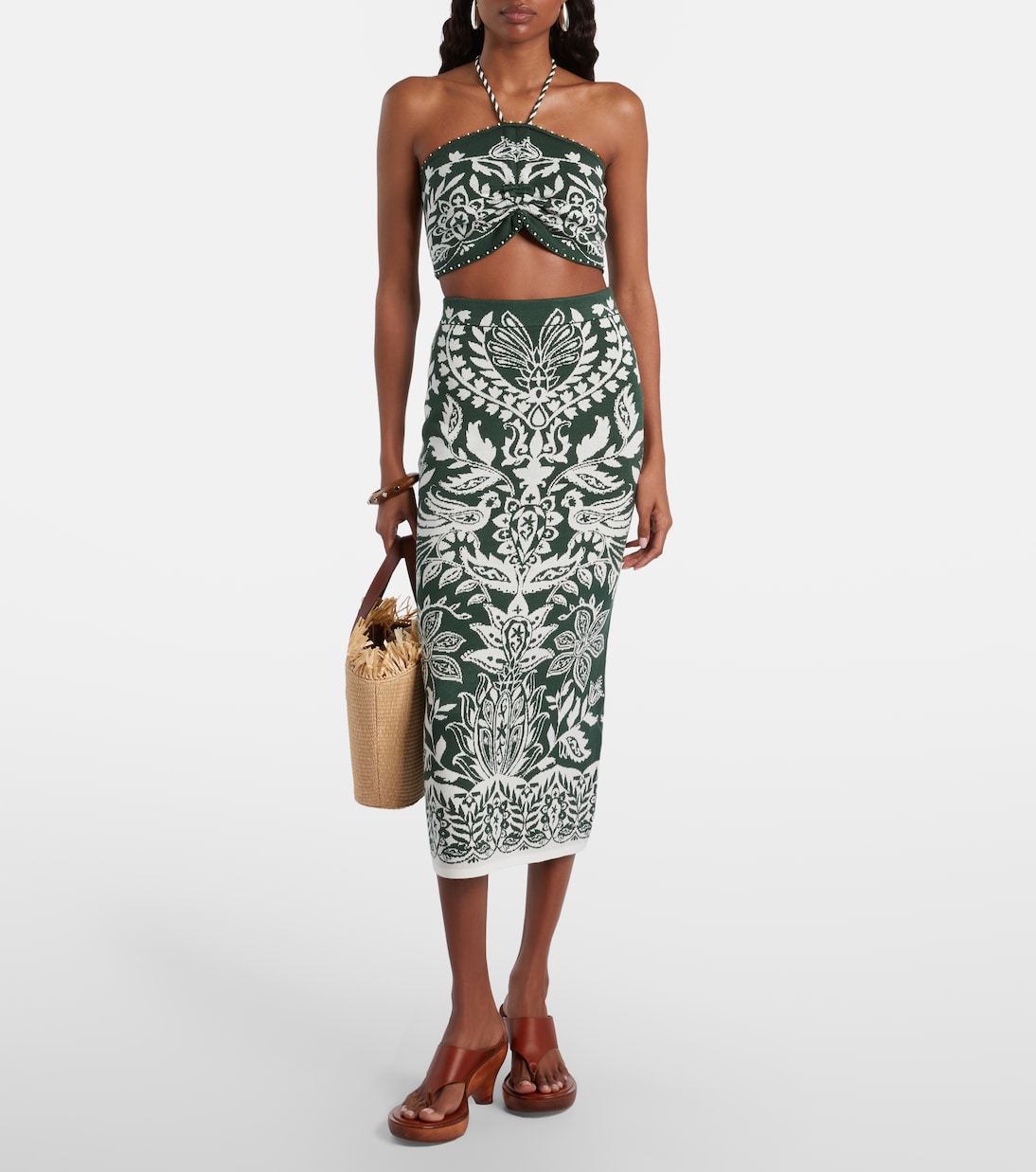 Beaded halterneck crop top | Farm Rio