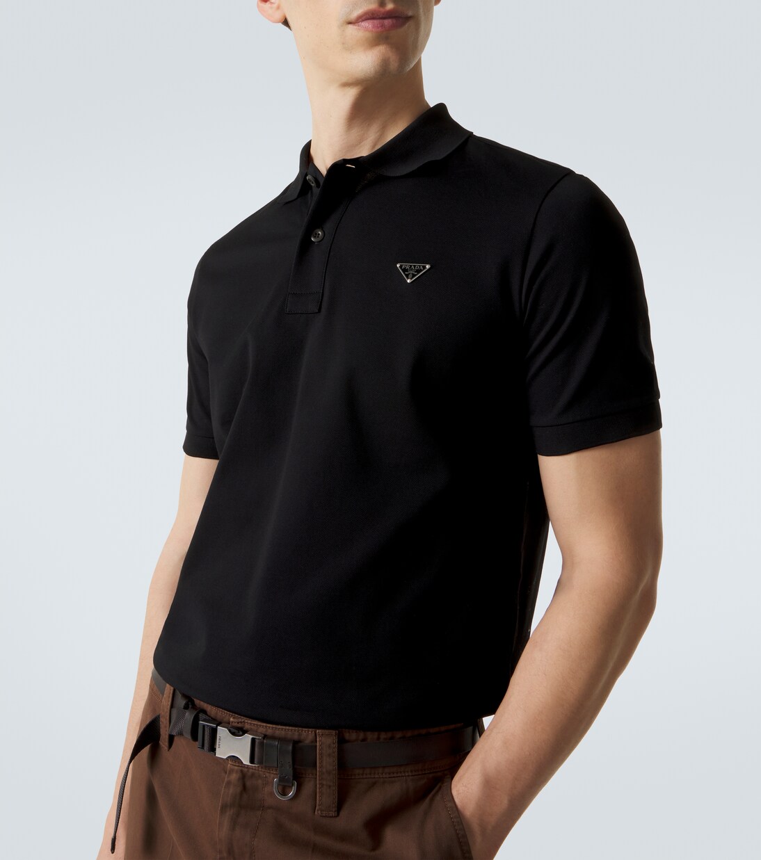 Cotton piqué polo shirt | Prada