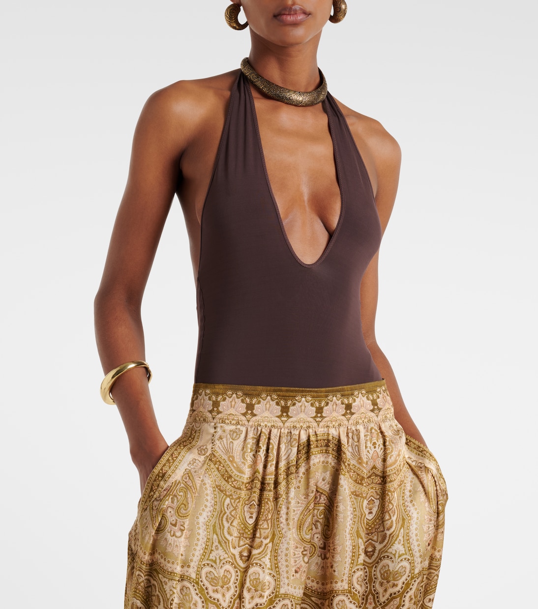 Luna halterneck open-back bodysuit | Zimmermann