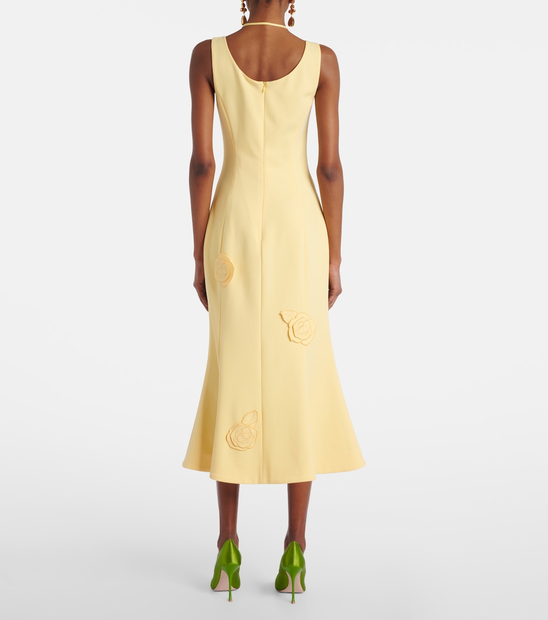 Emily floral-appliqué midi dress | Leo Lin