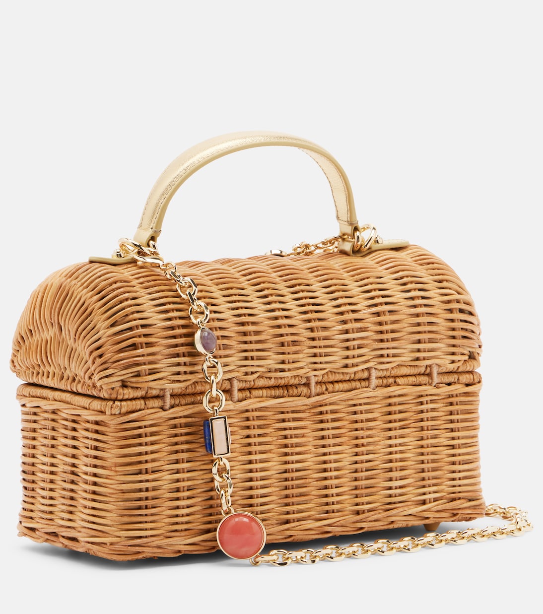 Isla embellished wicker top-handle bag | Judith Leiber Couture