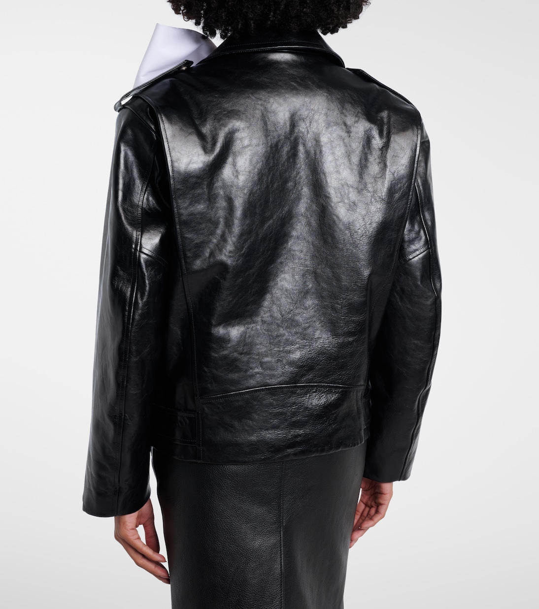 Padded leather biker jacket | Saint Laurent