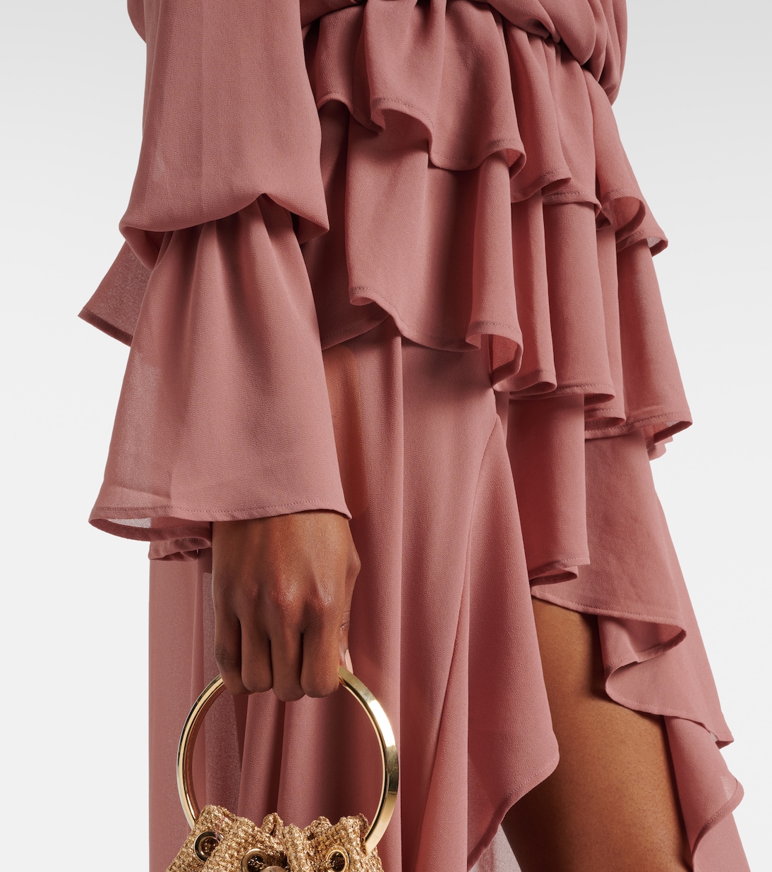 Giselle asymmetric tiered maxi dress | Bananhot