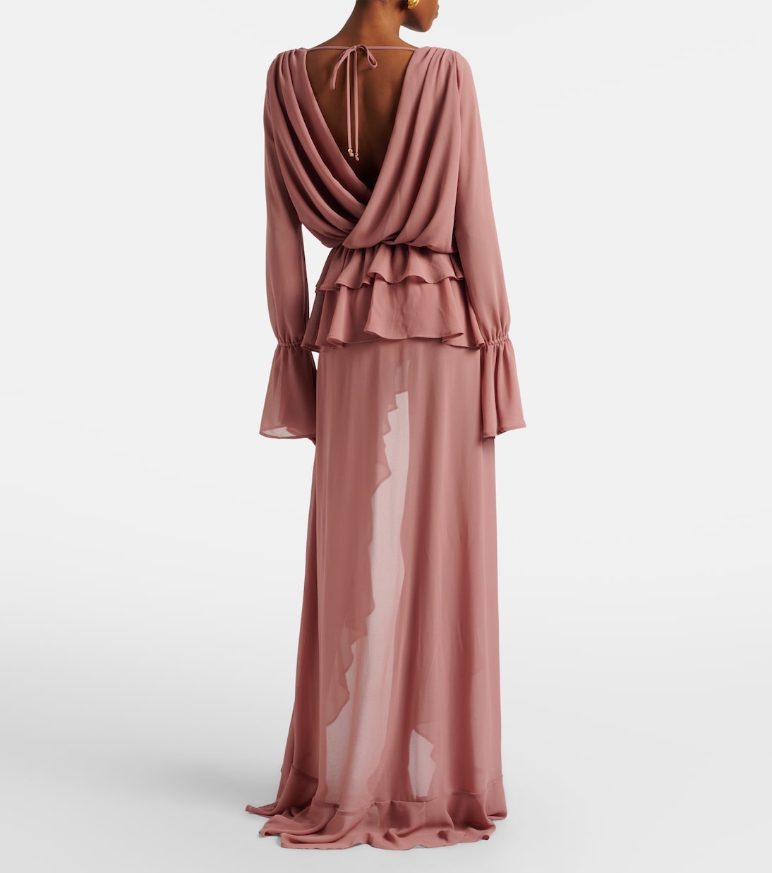 Giselle asymmetric tiered maxi dress | Bananhot