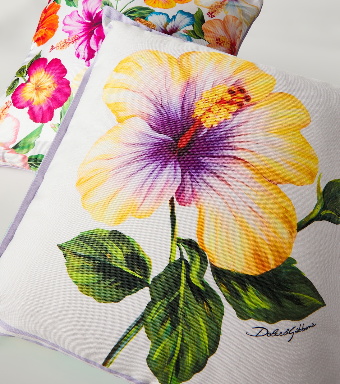 Floral silk twill cushion | Dolce&Gabbana Casa