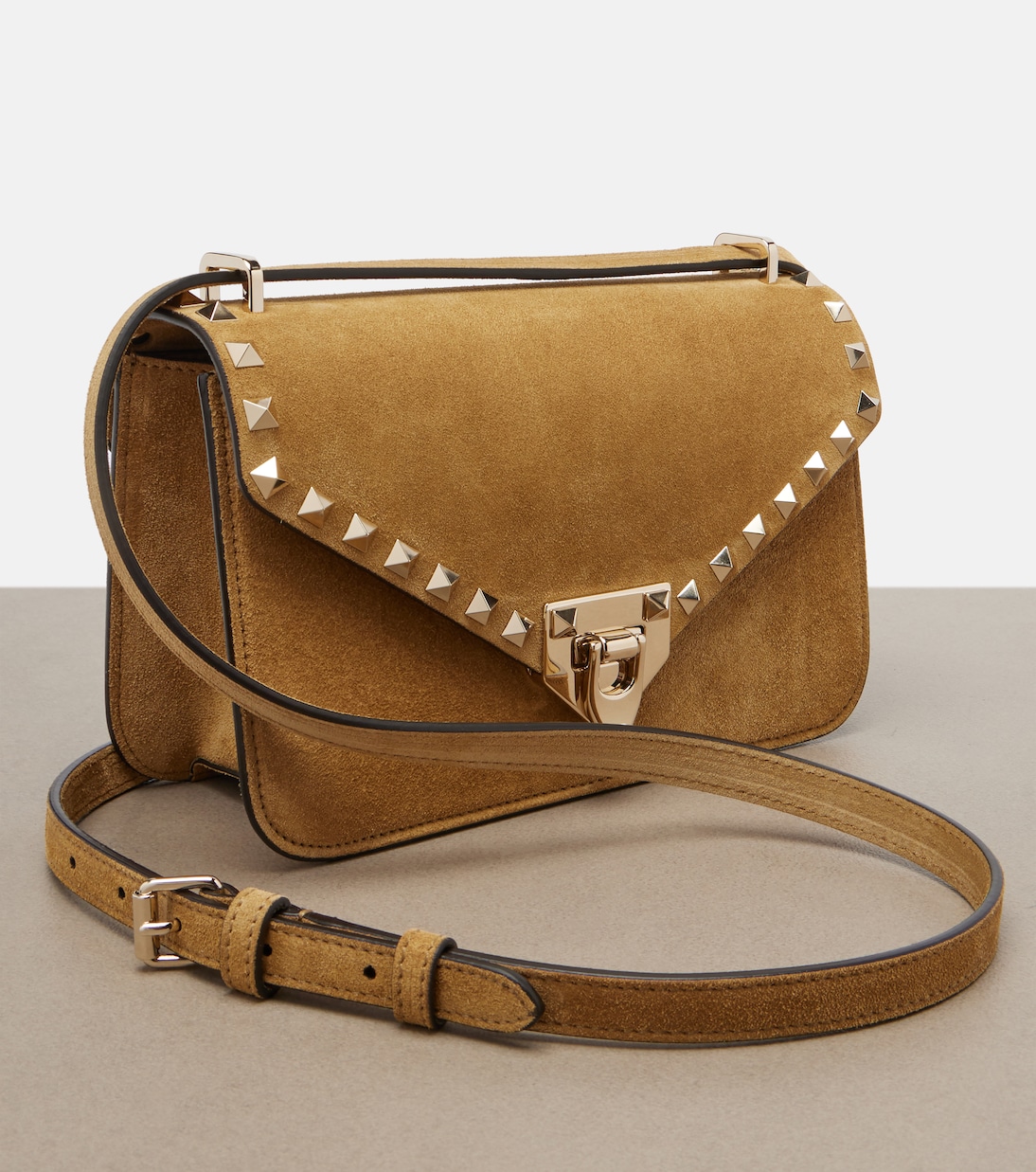 Schultertasche Rockstud Small aus Veloursleder  | Valentino Garavani