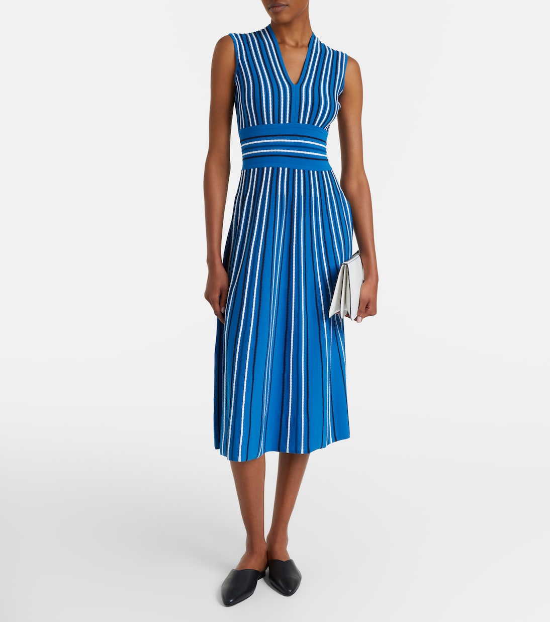 Robe midi en maille à rayures | Max Mara