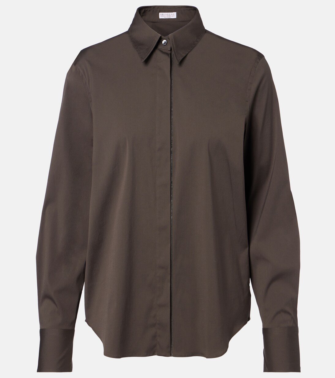 Monili cotton-blend poplin blouse | Brunello Cucinelli