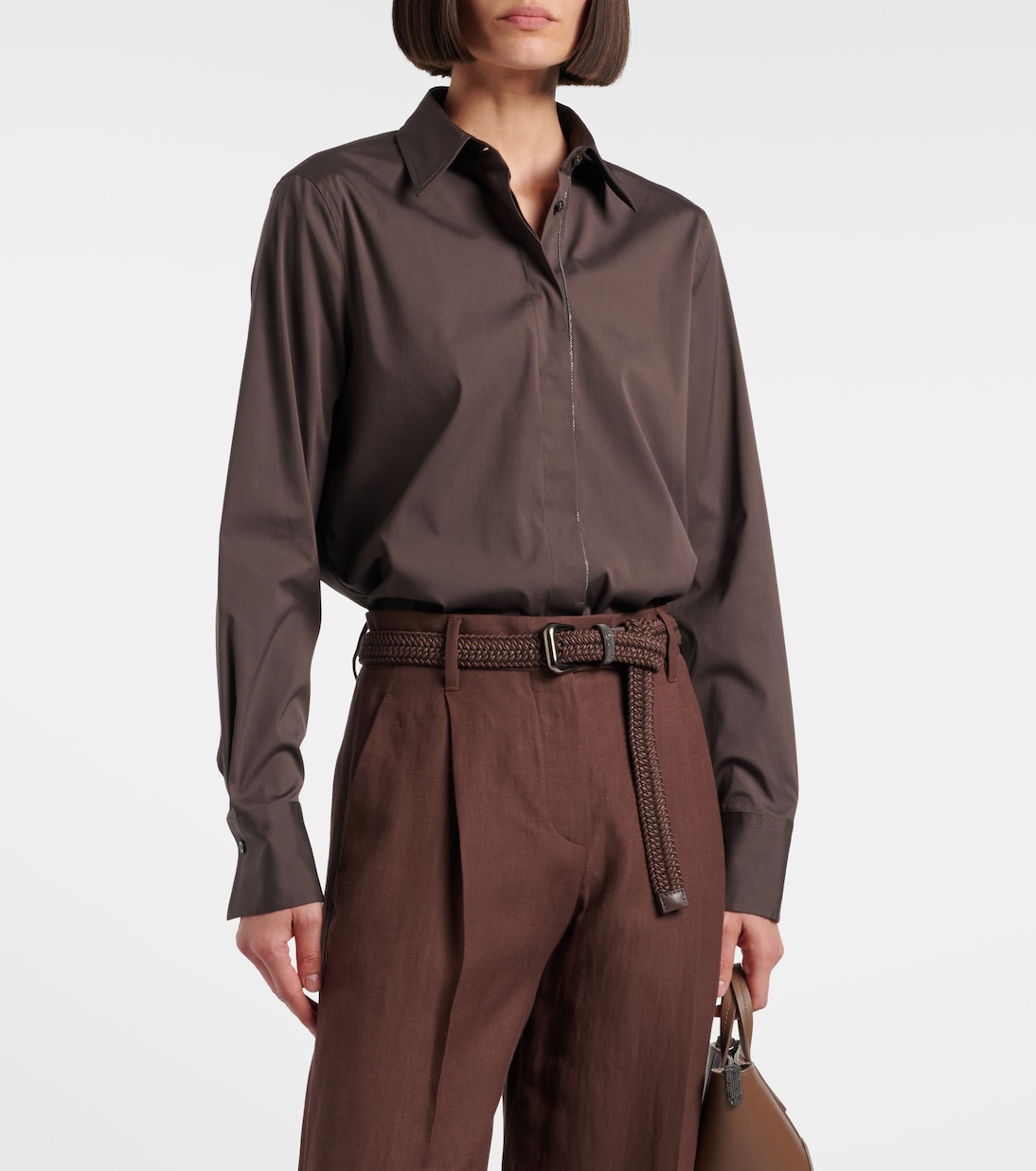 Monili cotton-blend poplin blouse | Brunello Cucinelli