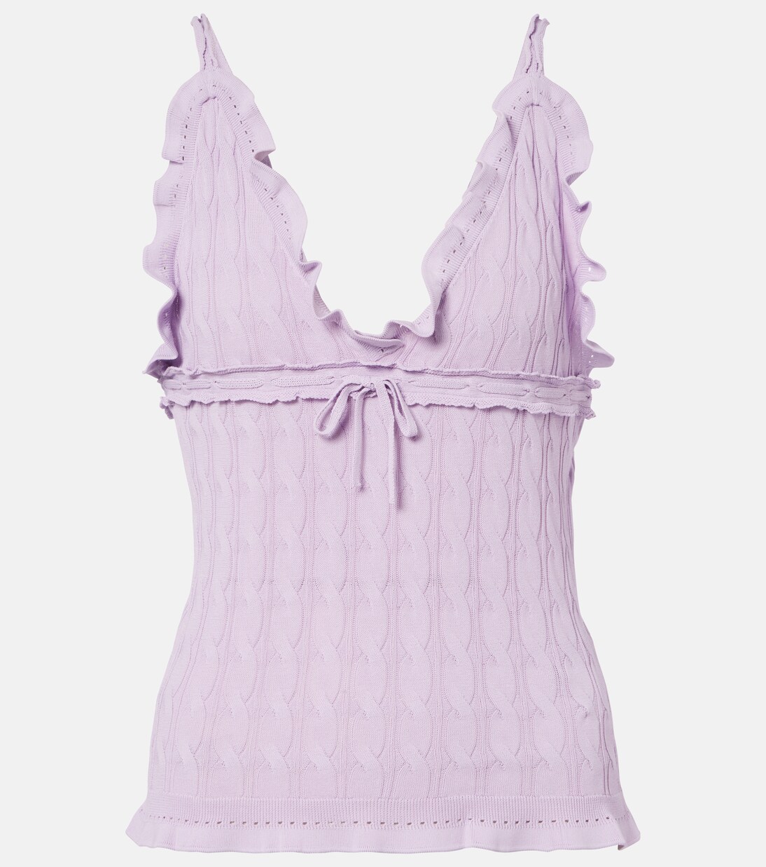 Ruffled cable-knit top | Gucci