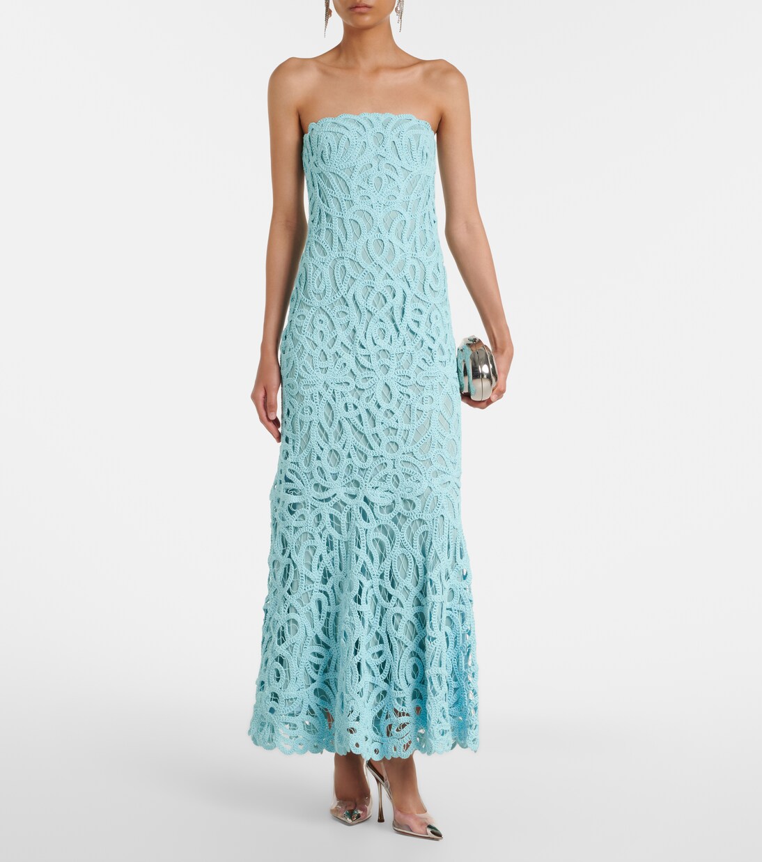 Lace guipure cotton-blend bustier dress | Simkhai
