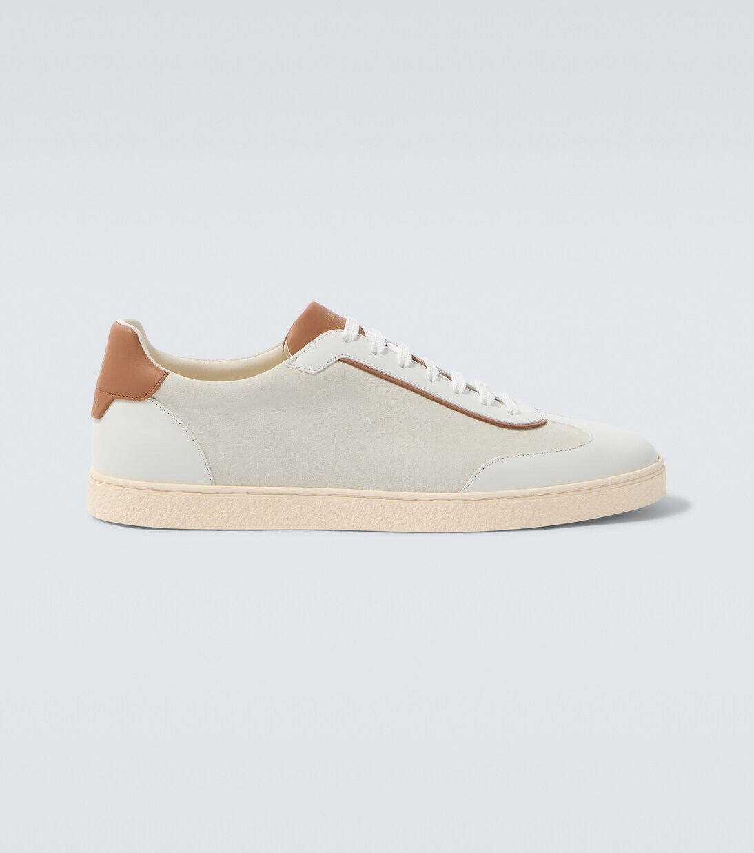 Leather-trimmed suede sneakers | Brunello Cucinelli