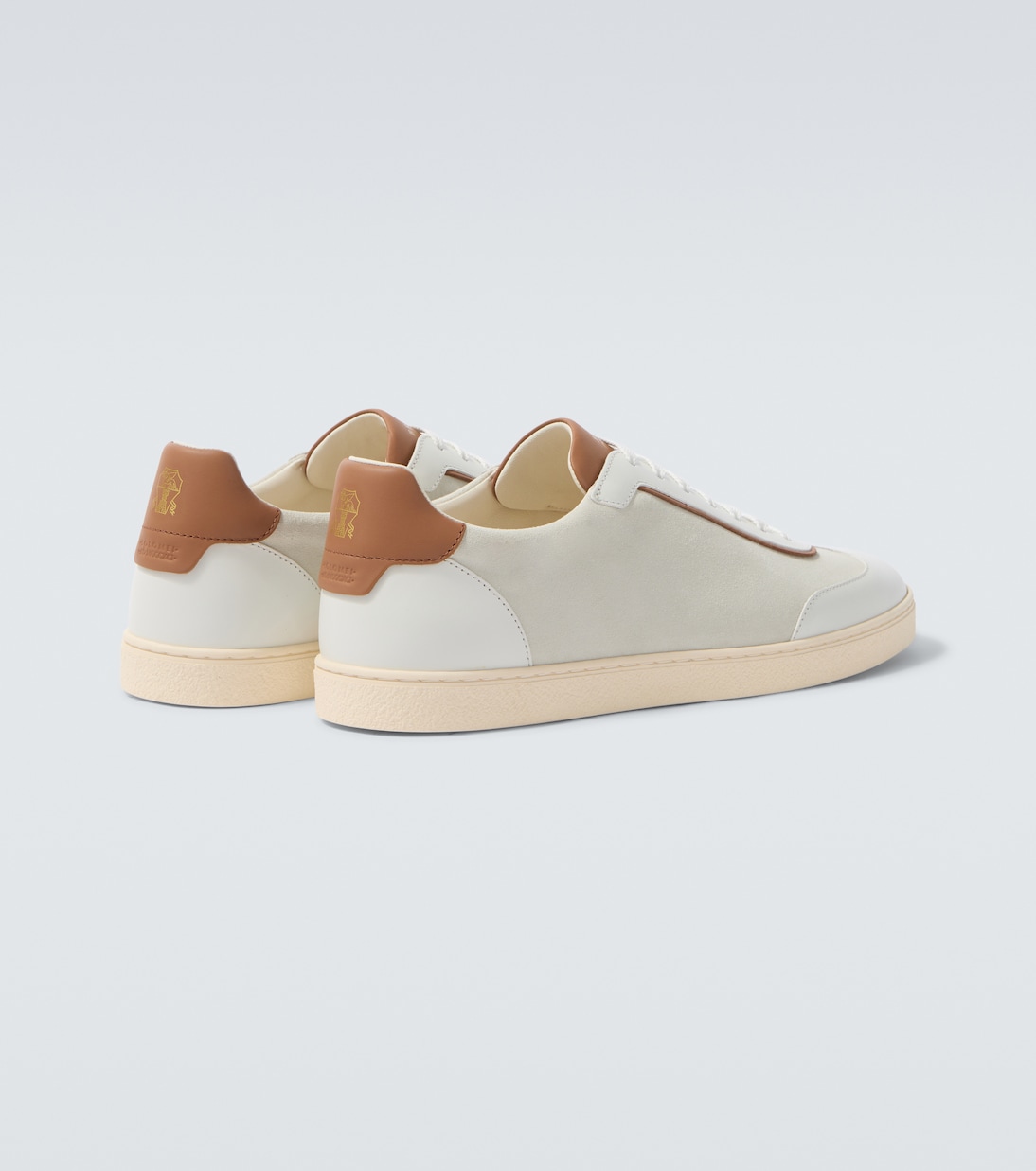 Leather-trimmed suede sneakers | Brunello Cucinelli