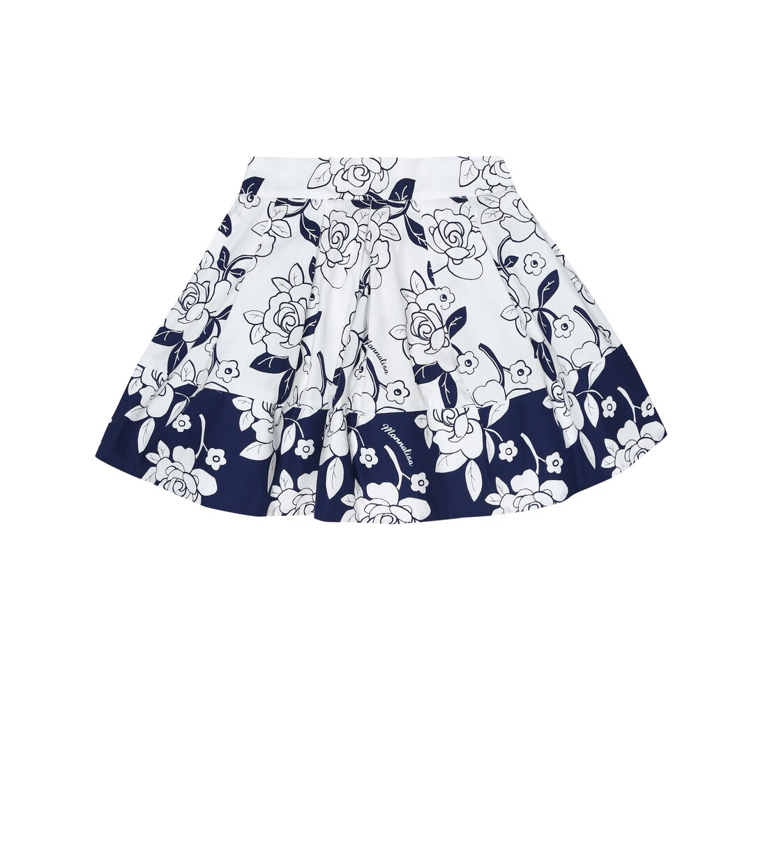 Floral cotton A-line skirt | Monnalisa