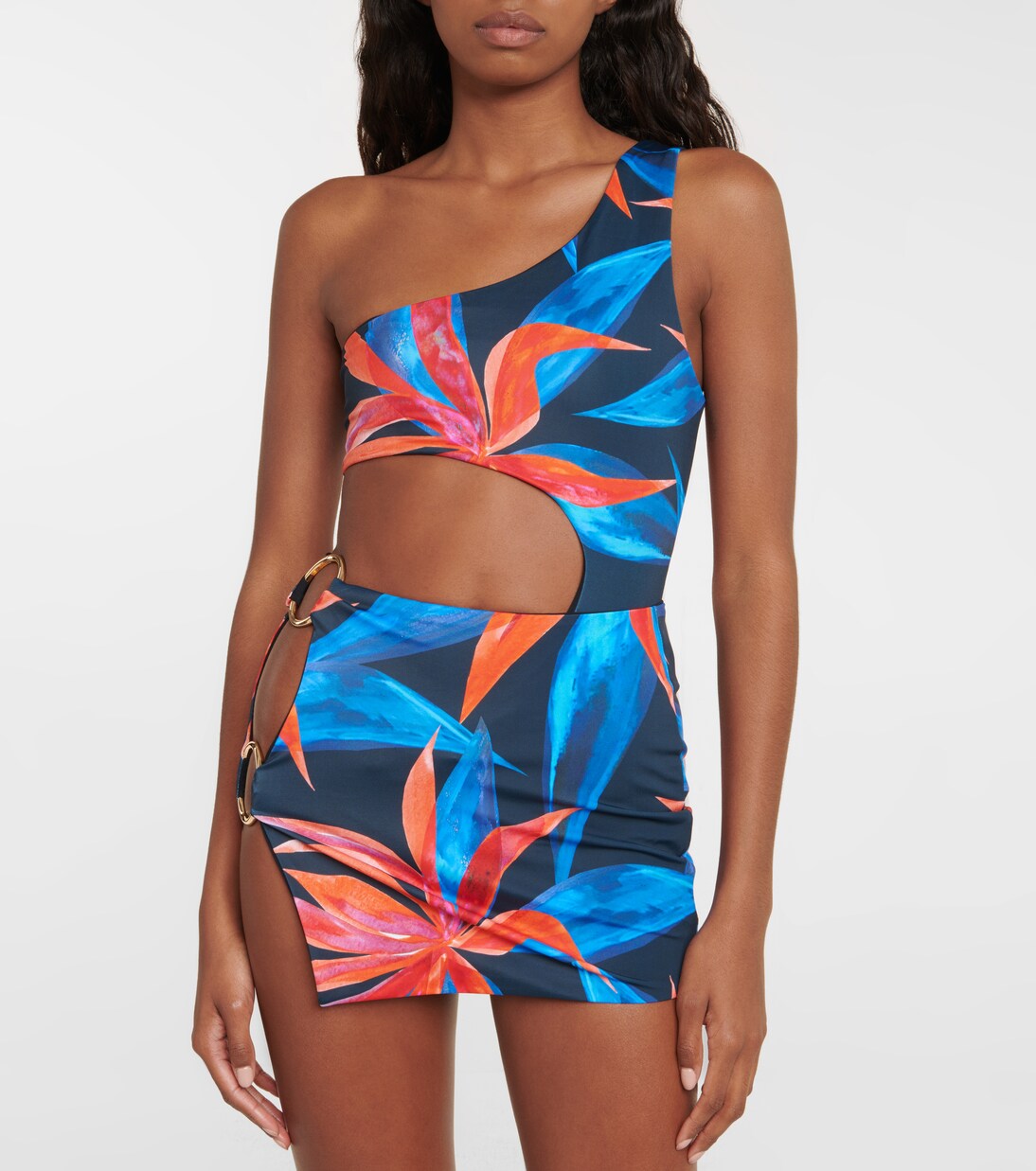 Double Ring printed miniskirt | Louisa Ballou