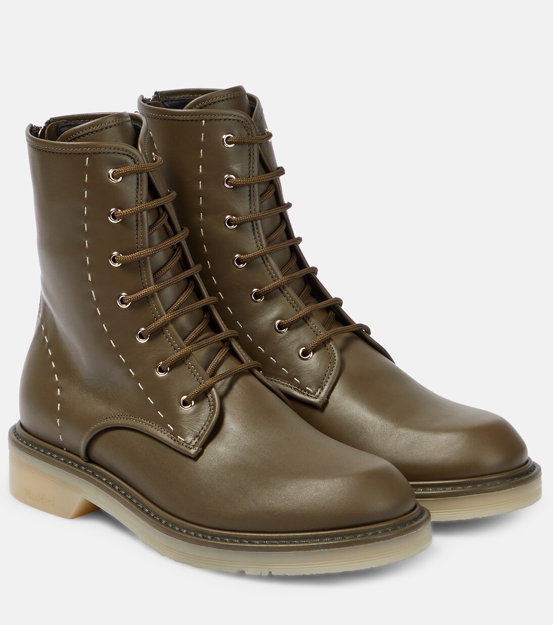 Leather combat boots | Max Mara