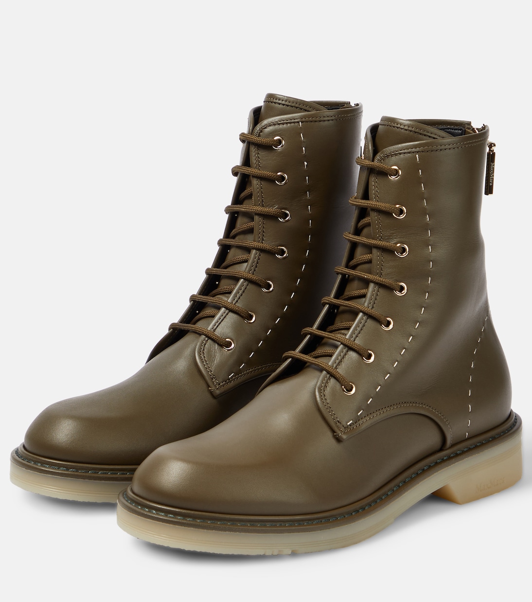Leather combat boots | Max Mara