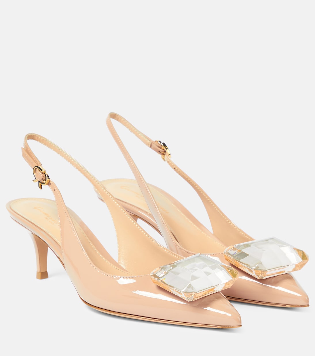 Jaipur 55 patent leather slingback pumps | Gianvito Rossi