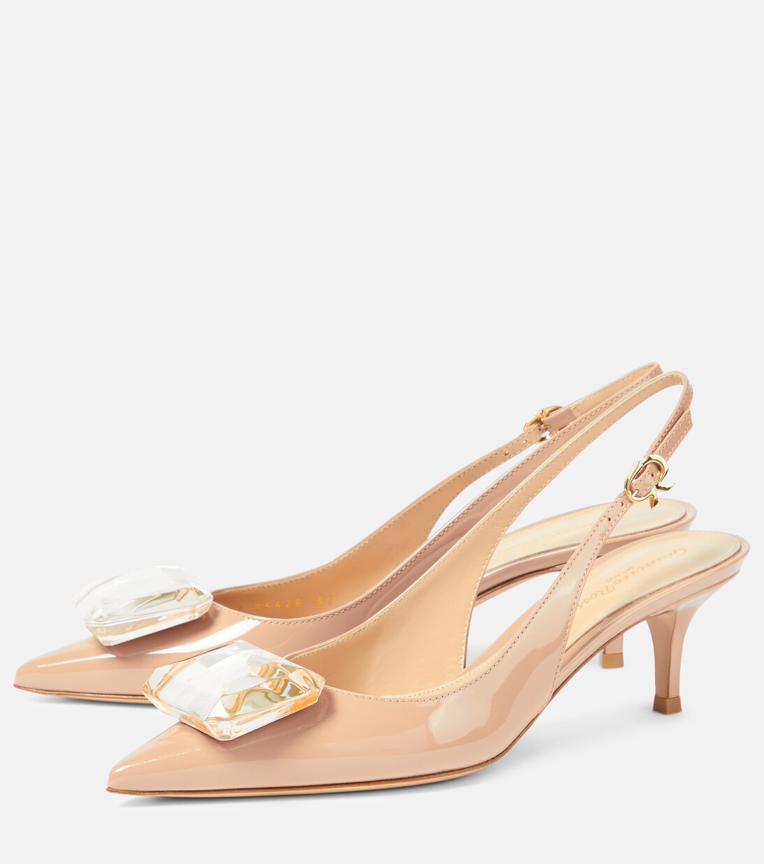 Jaipur 55 patent leather slingback pumps | Gianvito Rossi