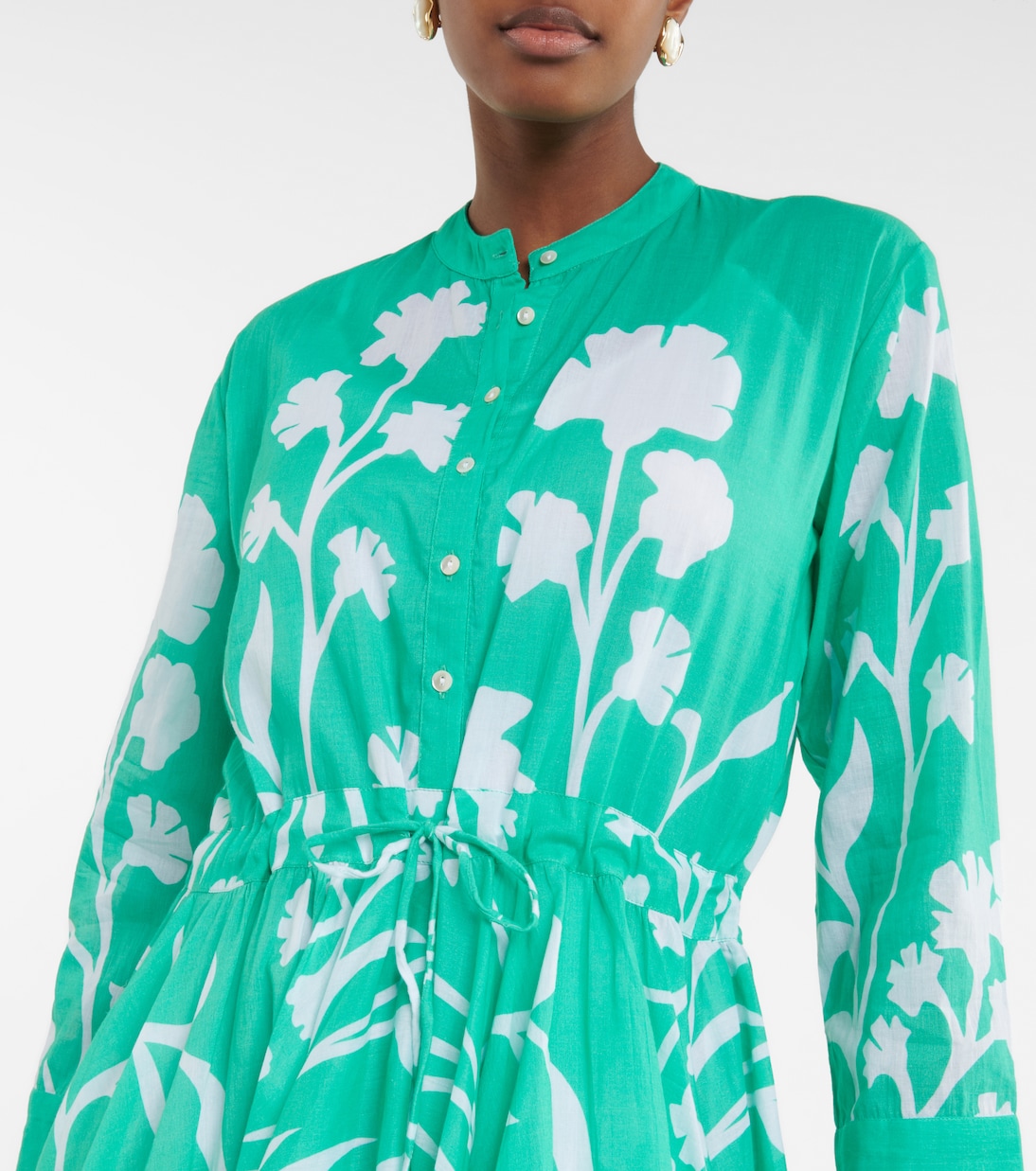 Robe chemise en coton à fleurs | Juliet Dunn