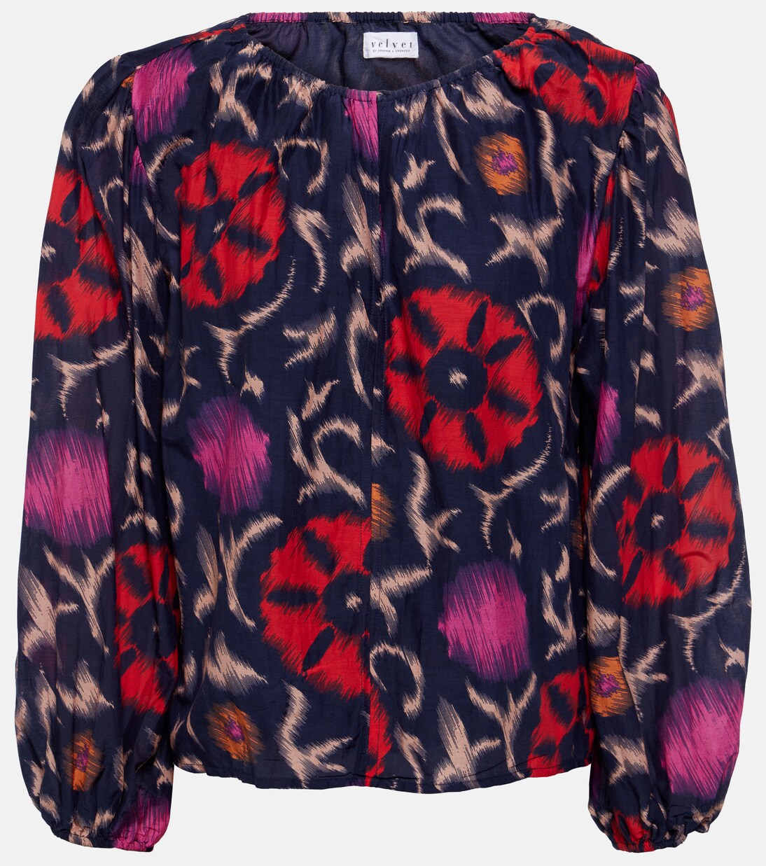 Fraser printed cotton and silk blouse | Velvet