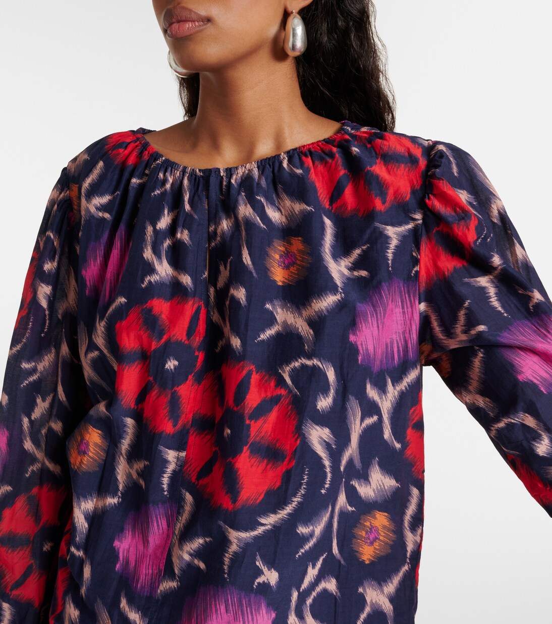 Fraser printed cotton and silk blouse | Velvet