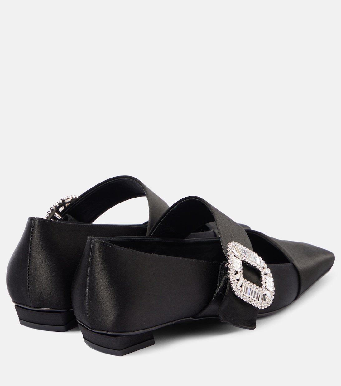 Belle Vivier embellished satin flats | Roger Vivier