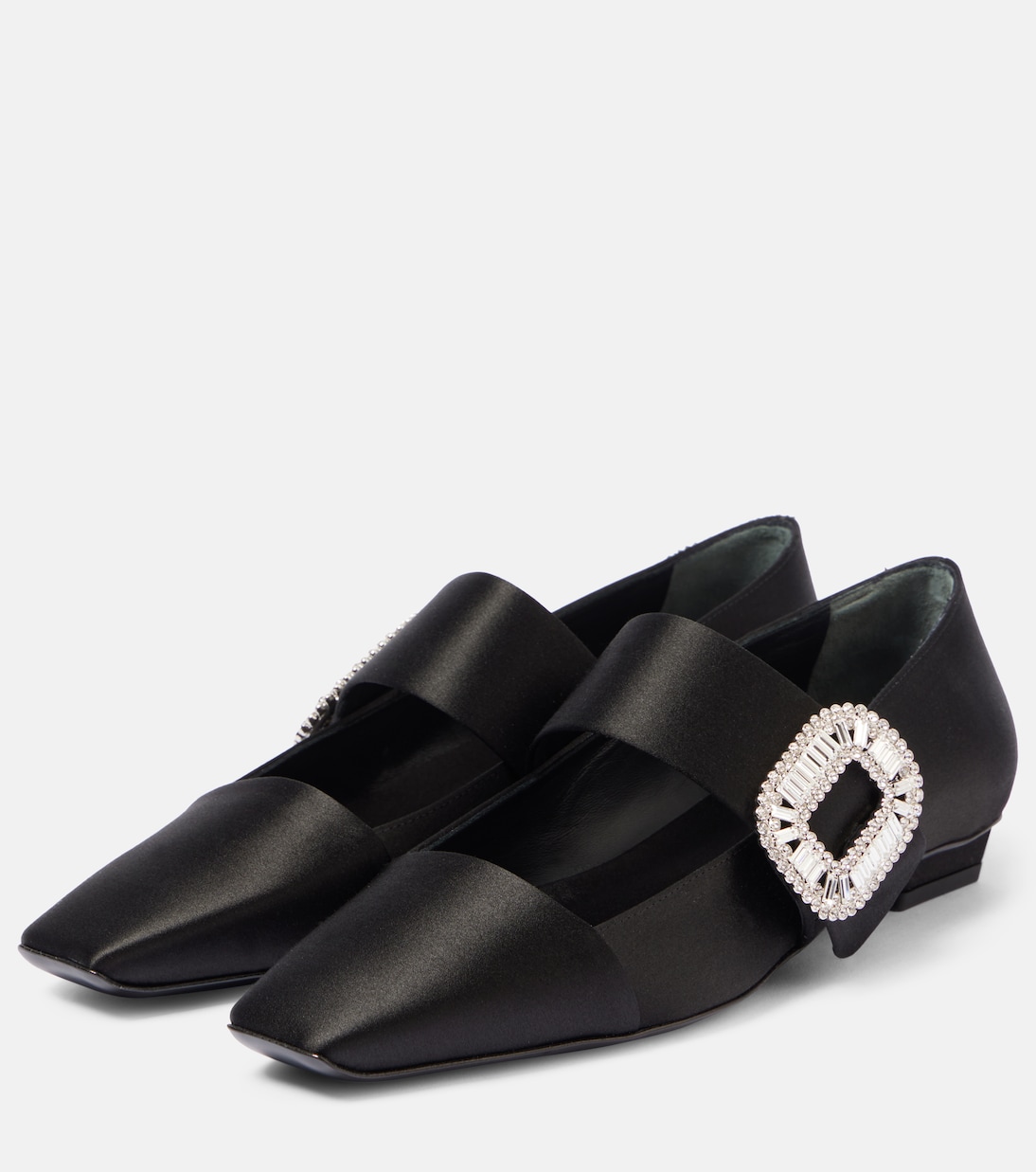 Belle Vivier embellished satin flats | Roger Vivier