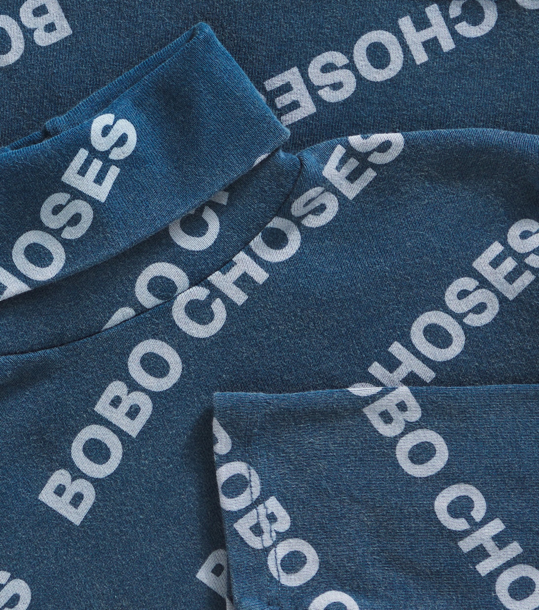 Logo turtleneck cotton-blend jersey top | Bobo Choses