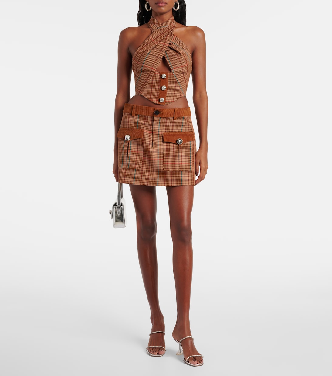 Minifalda de mezcla de lana a cuadros | Area