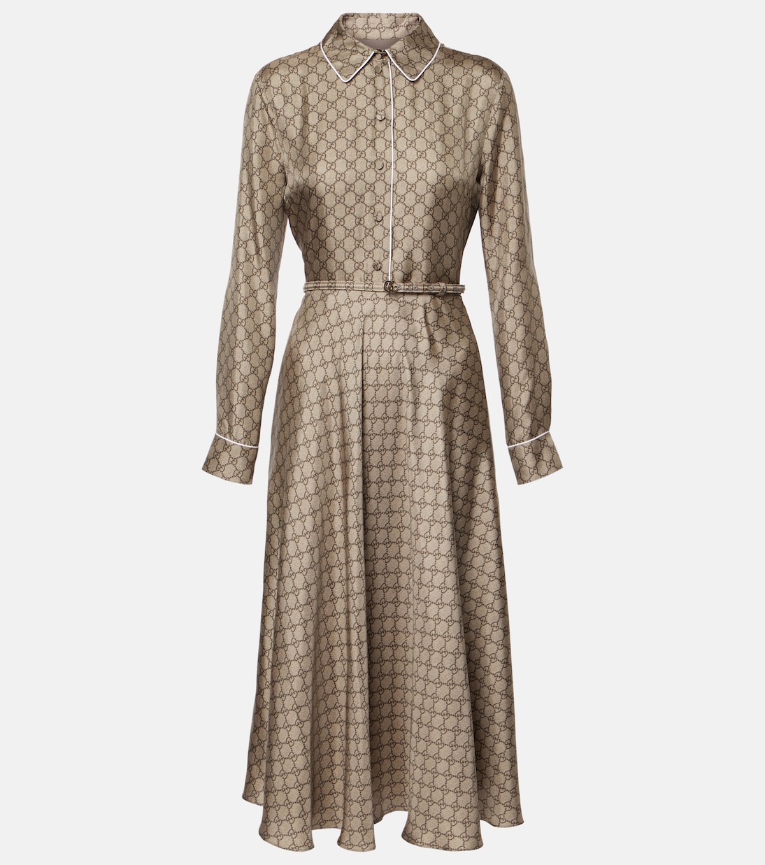 GG silk twill shirt dress | Gucci
