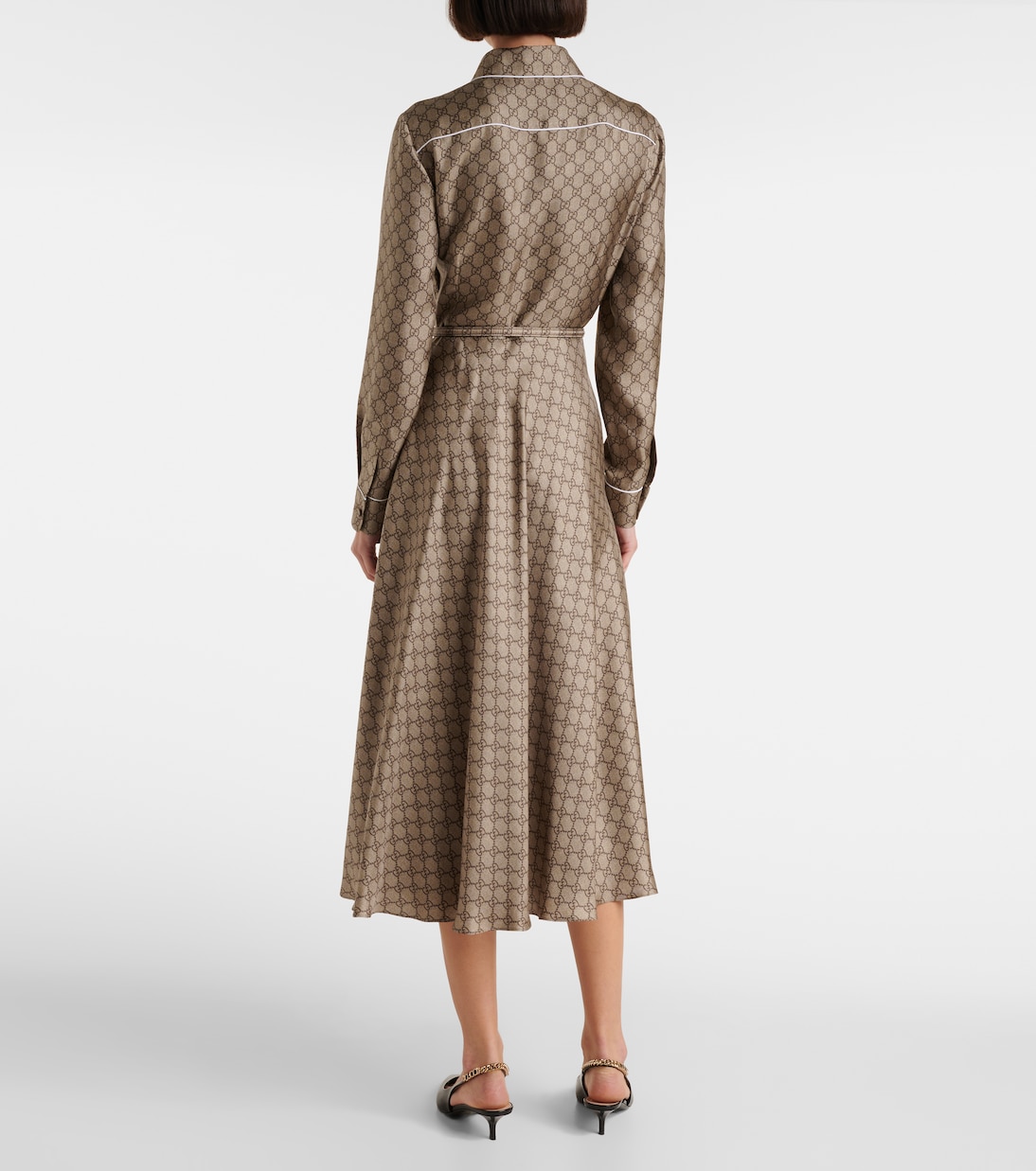 GG silk twill shirt dress | Gucci