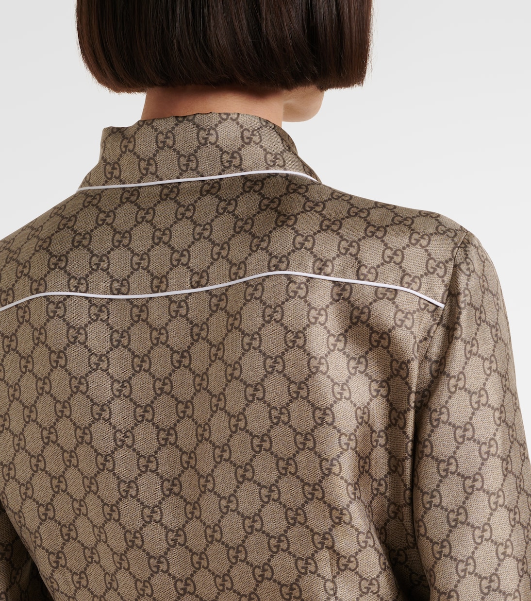 GG silk twill shirt dress | Gucci