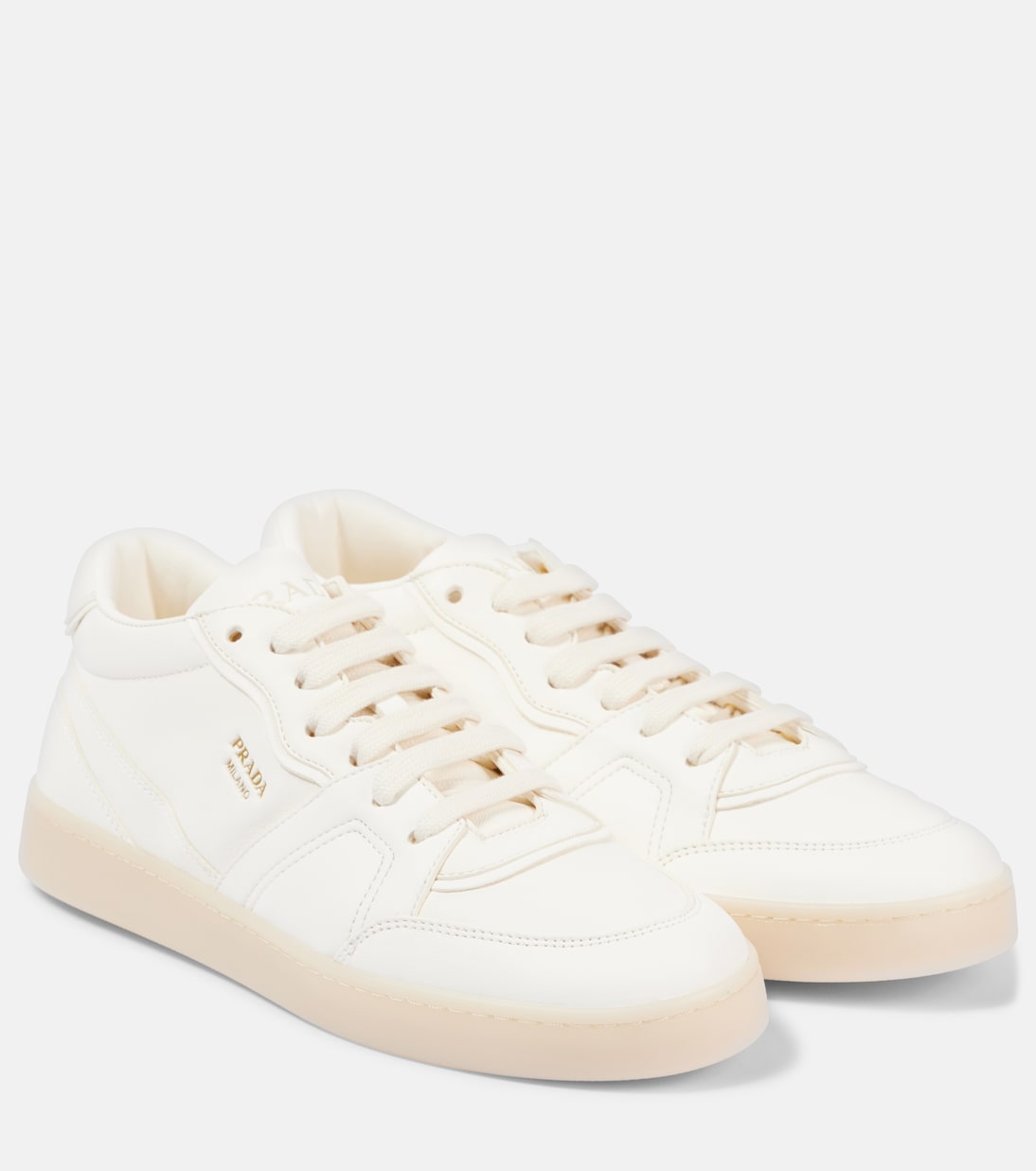 Logo leather sneakers  | Prada