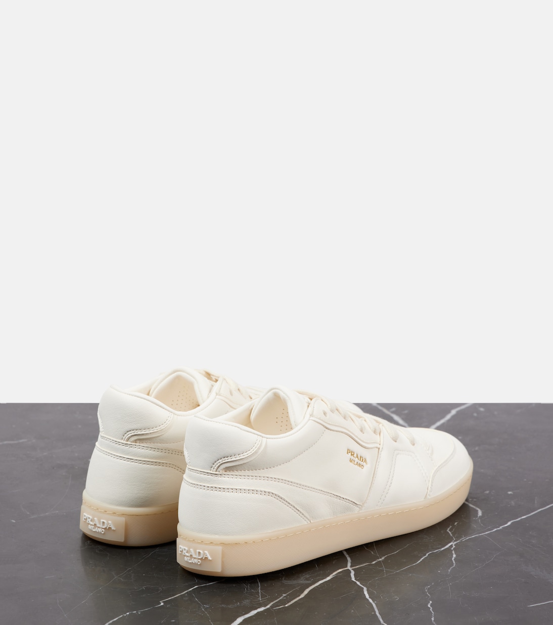 Logo leather sneakers  | Prada