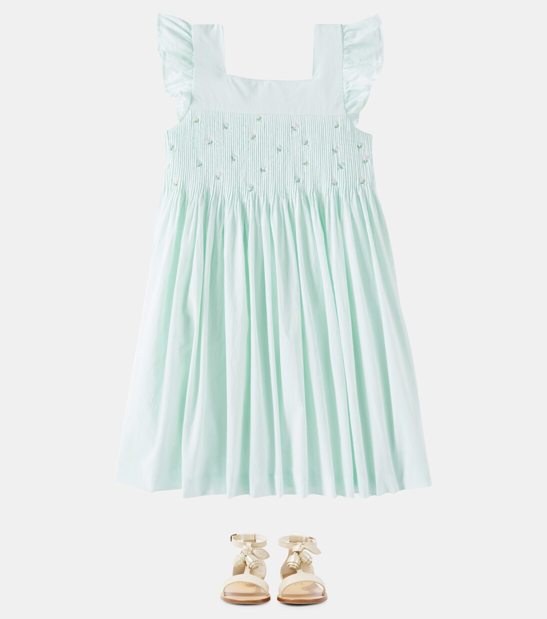 فستان من القطن البوبلين بتطريز Fiona | Bonpoint