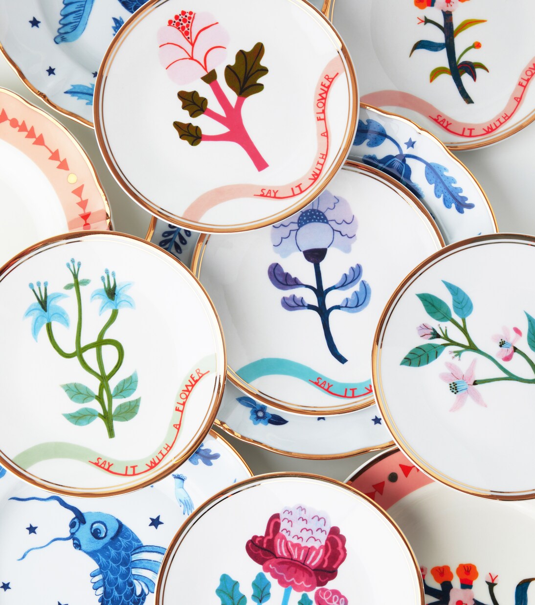 Flowers set of 6 dessert plates | Bitossi