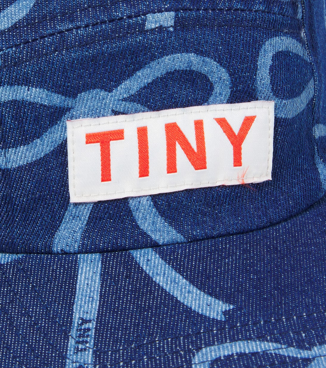 Bows printed denim baseball cap | Tinycottons