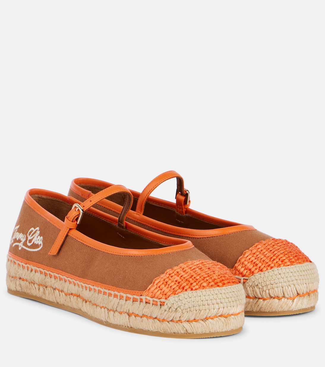 Aciel leather-trimmed canvas espadrilles | Jimmy Choo
