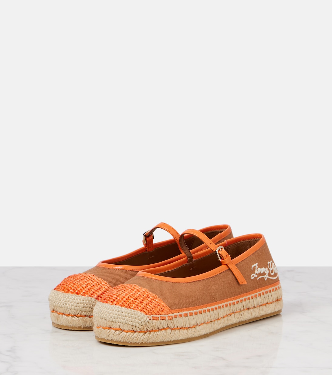Aciel leather-trimmed canvas espadrilles | Jimmy Choo