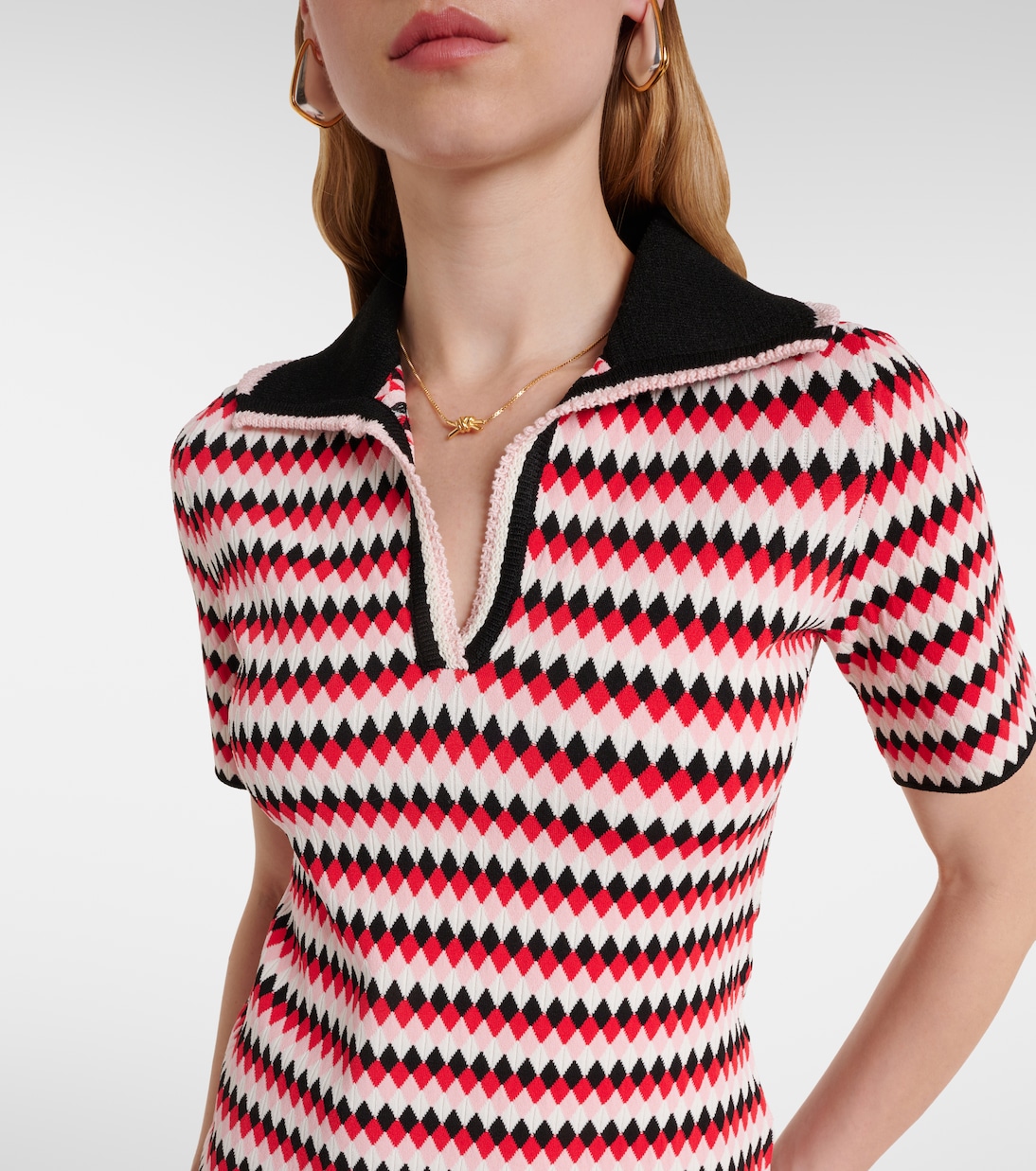 Checkers knitted polo | La DoubleJ