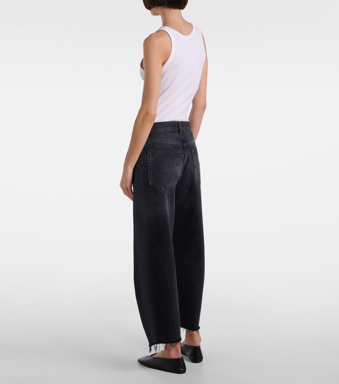 Bubble Crop high-rise barrel-leg jeans | Frame