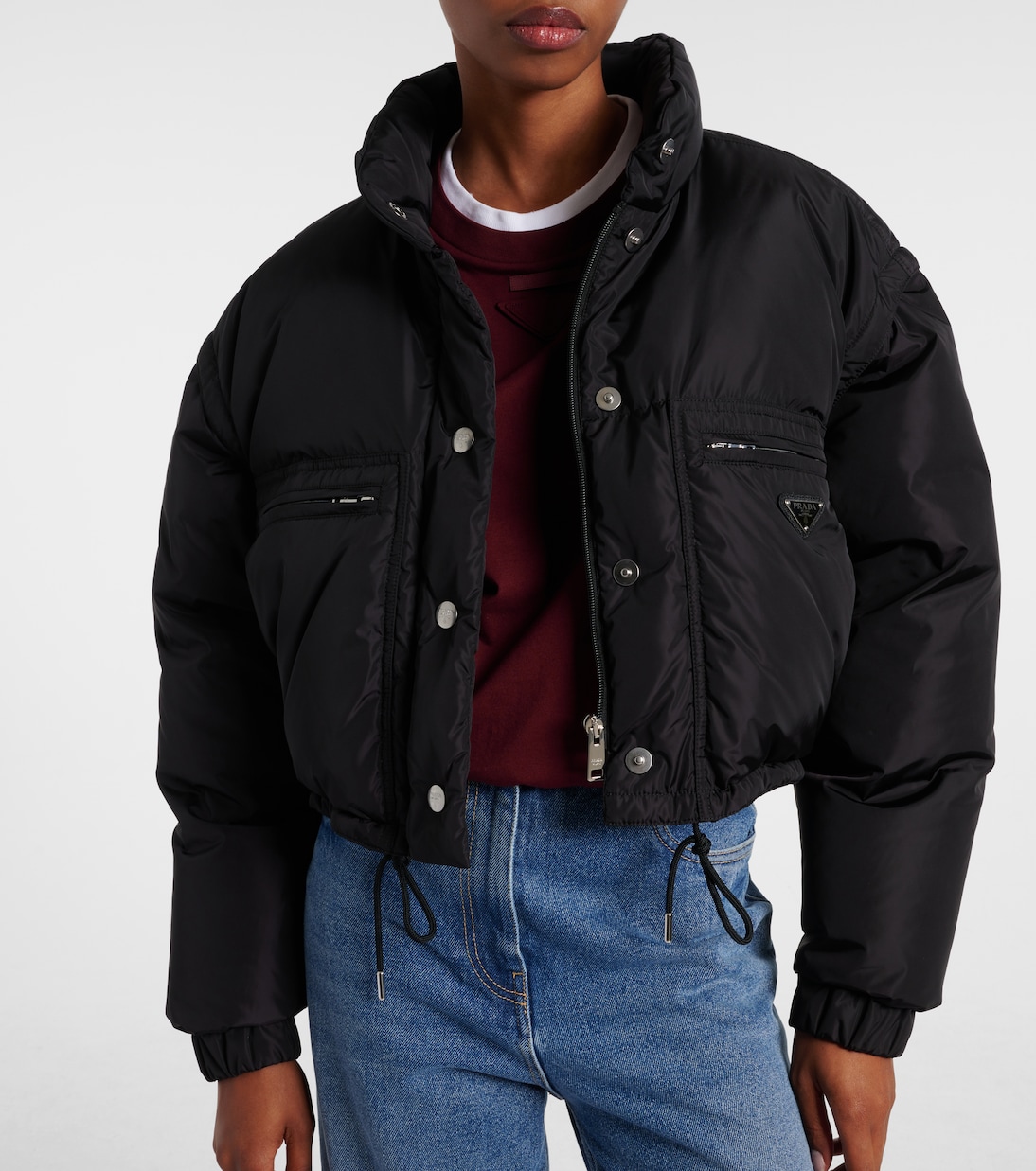 Cropped-Daunenjacke aus Re-Nylon | Prada