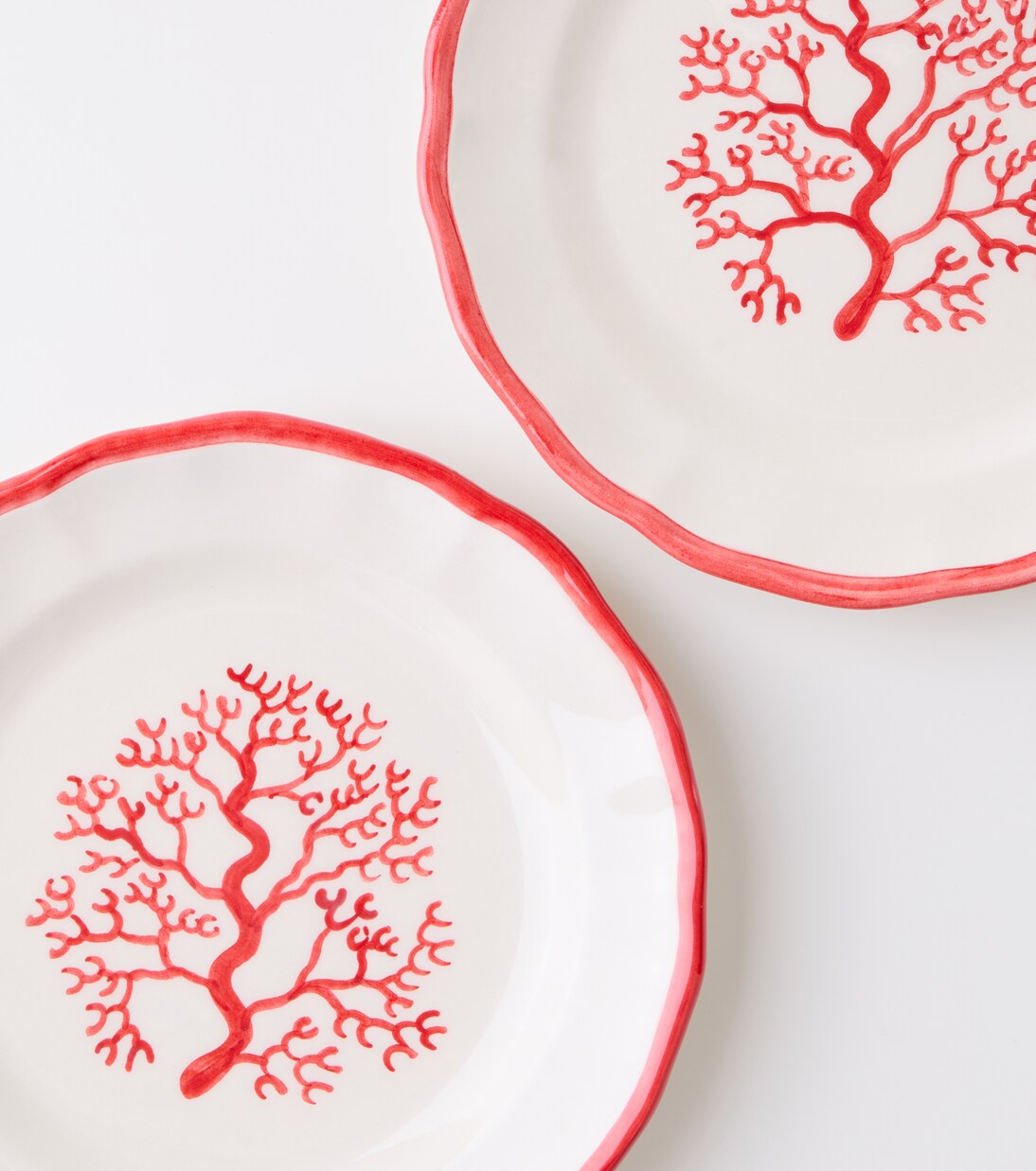 Coral painted ceramic tray | Les-Ottomans