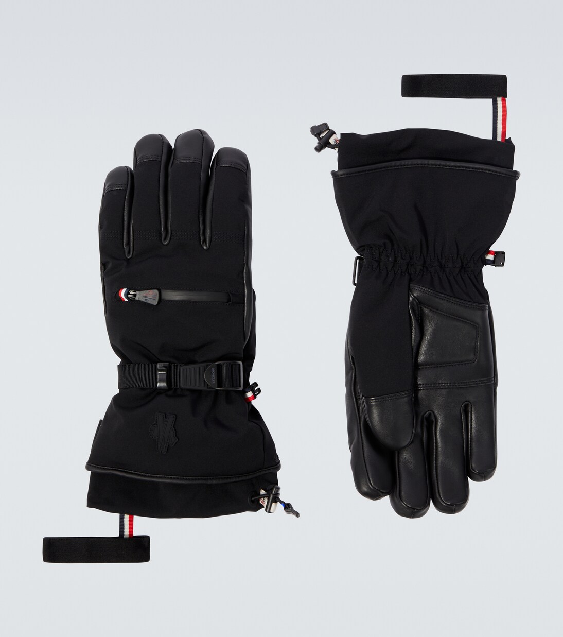 Leather-trimmed ski gloves | Moncler Grenoble