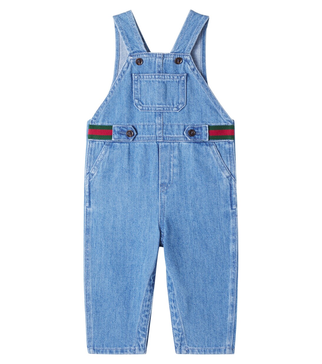 Baby - Salopette di jeans Web Stripe | Gucci Kids