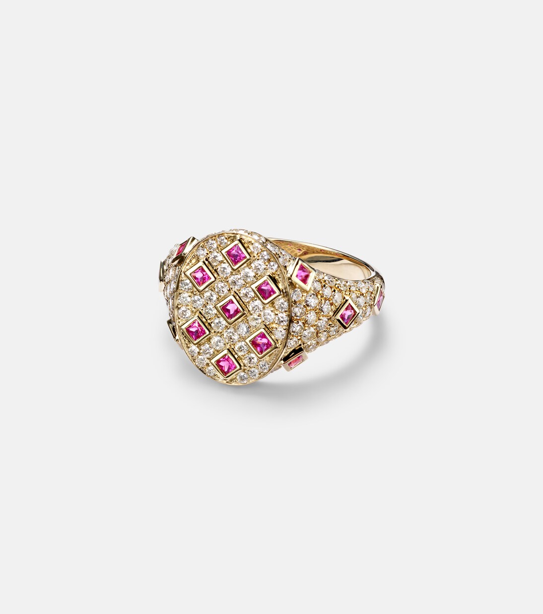 Anello in oro 9kt con diamanti e zaffiri | Yvonne Léon