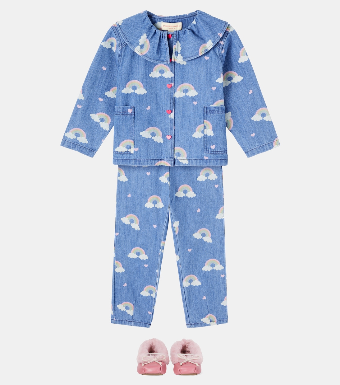 Shearling-trimmed leather ballet flats | PèPè