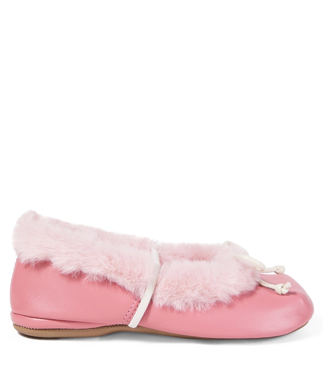 Shearling-trimmed leather ballet flats | PèPè